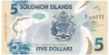 Picture of Solomon Islands,P38b,B221b,5 Dollars,2022