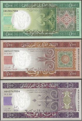 Picture of Mauritania,3 NOTE SET ,800 Ouguiya,2013-2015