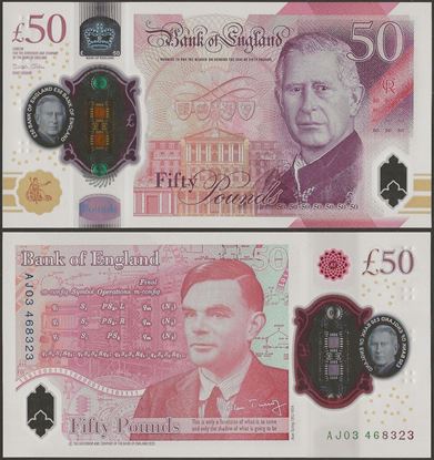 Picture of England,Pw401,B210,50 Pounds,2023,Polymer,King Charles