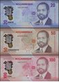 Picture of Mozambique,3 NOTE SET,B240-242a,20 to 100 Meticais,2024