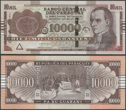 Picture of Paraguay,P224e?,B858d,10 000 Guarani,2022,Series J