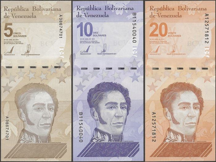 Picture of Venezuela,3 SET - B385-B387,35 Bolivares,2021