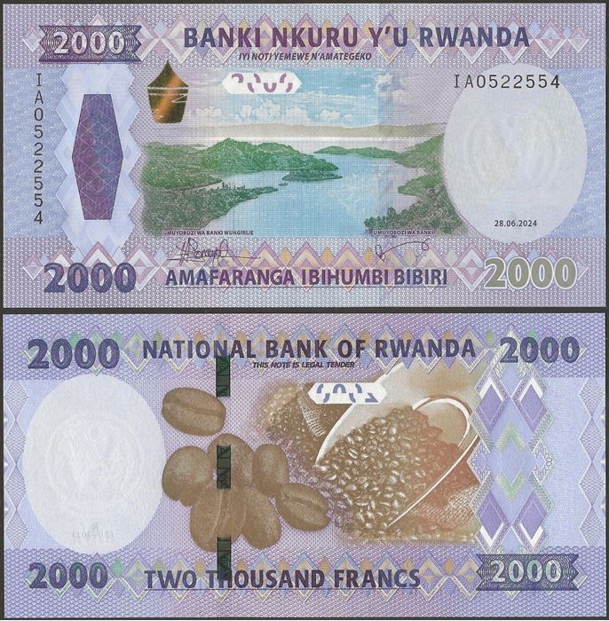 Picture of Rwanda,P44?,B143a,2000 Francs,2024