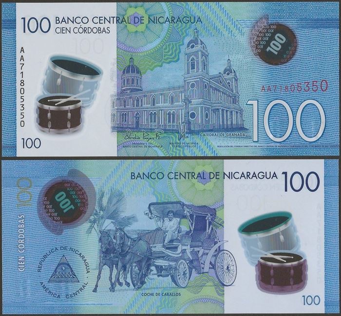 Picture of Nicaragua,P212,B509b,100 Cordobas,2021