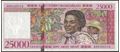 Picture of Madagascar,P82,B316,25000 Francs,1998