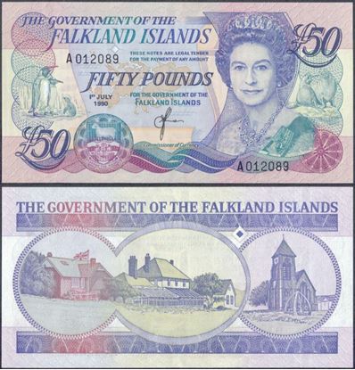 Picture of Falkland Islands,P16,B222a,50 Pounds,1990