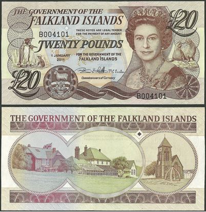 Picture of Falkland Islands,P19,B221b,20 Pounds,2011