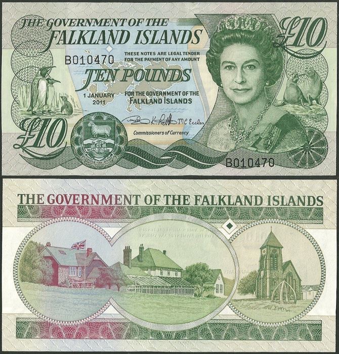 Picture of Falkland Islands,P18,B220b,10 Pounds,2011