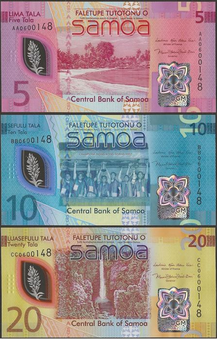 Picture of Samoa,3 NOTE SET,35 Tala,2024,CHOGM Comm