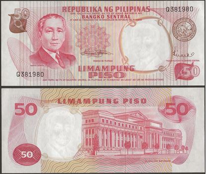 Picture of Philippines,P146b,B1005b,50 Piso,1969