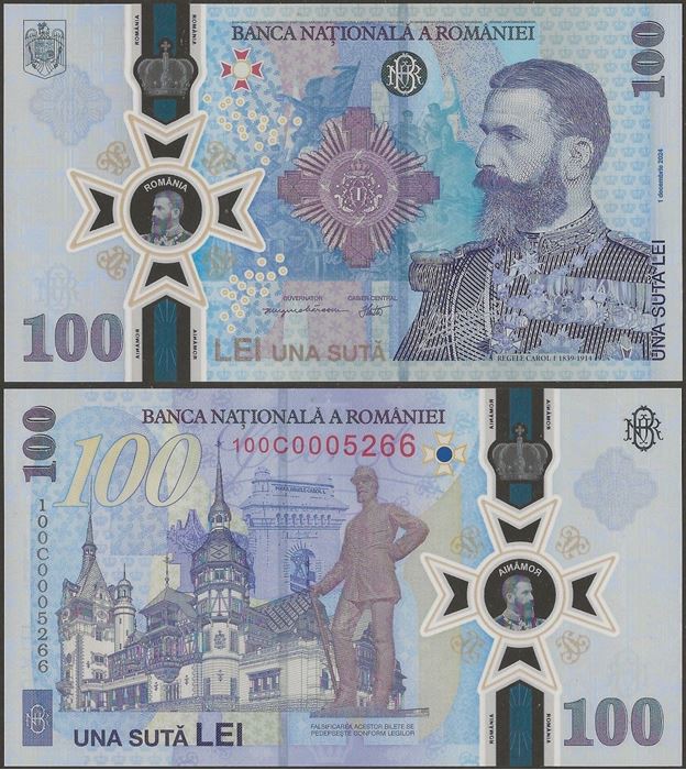 Picture of Romania,BNP205,100 Lei,2024,Comm +FOLDER