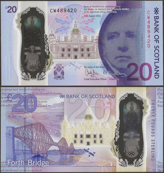 Picture of Scotland,P132,B237b,20 Pounds,2021,BoS