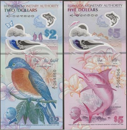 Picture of Bermuda 2 SET,B237/B238,2/5 Dollars,2024,Polymer