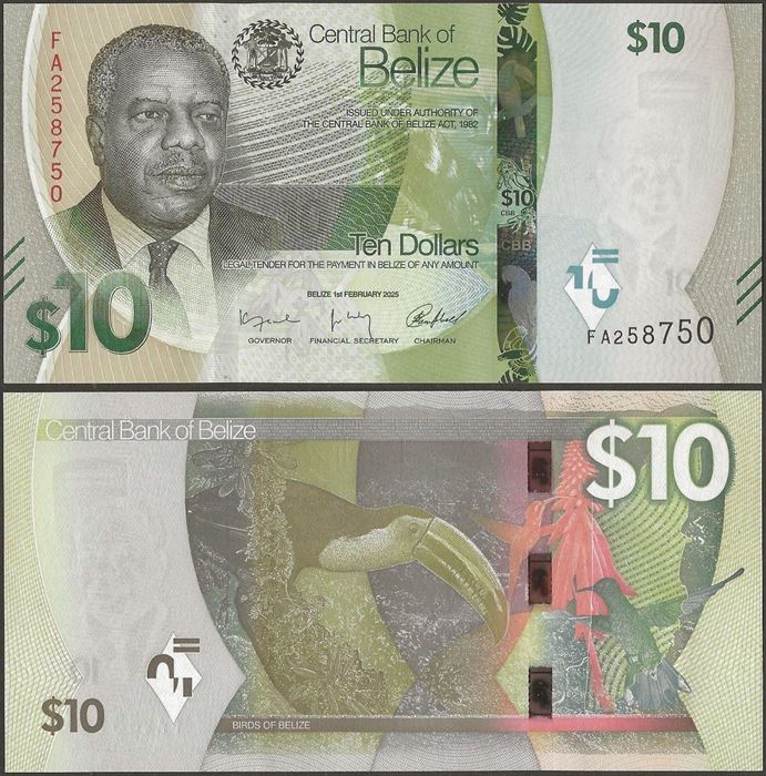 Picture of Belize,Pw75,B333,10 Dollars,2025