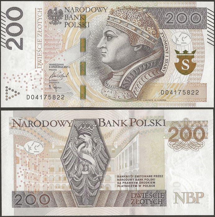Picture of Poland,P189b,B863b,200 Zloty,2021