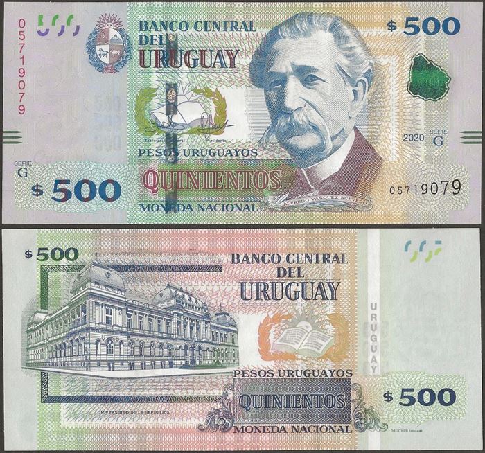 Picture of Uruguay,P097c,B556c,500 Pesos Uruguayos,2020