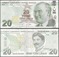Picture of Turkey,P224f,B302f,20 Lira,G Prefix