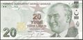 Picture of Turkey,P224f,B302f,20 Lira,G Prefix