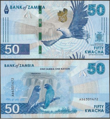 Picture of Zambia,Pw64,B173a,50 Kwacha,2025