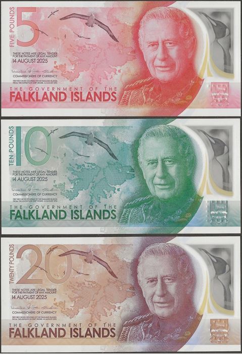 Picture of Falkland Islands,P20-P22,B223-225,35 Pounds,2025,3 NOTE SET