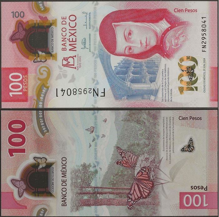 Picture of Mexico,Pw134,B724,100 Pesos,2025,Comm