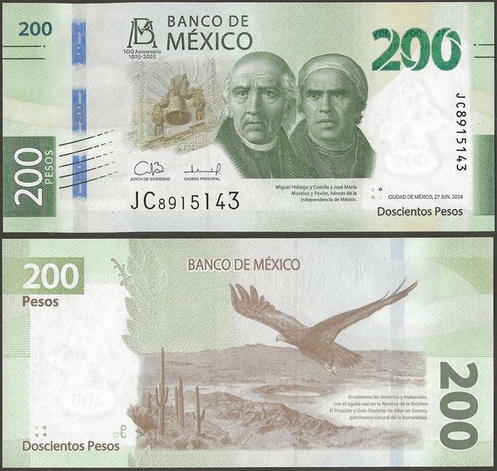 Picture of Mexico,Pw135,B725,200 Pesos,2025,Comm