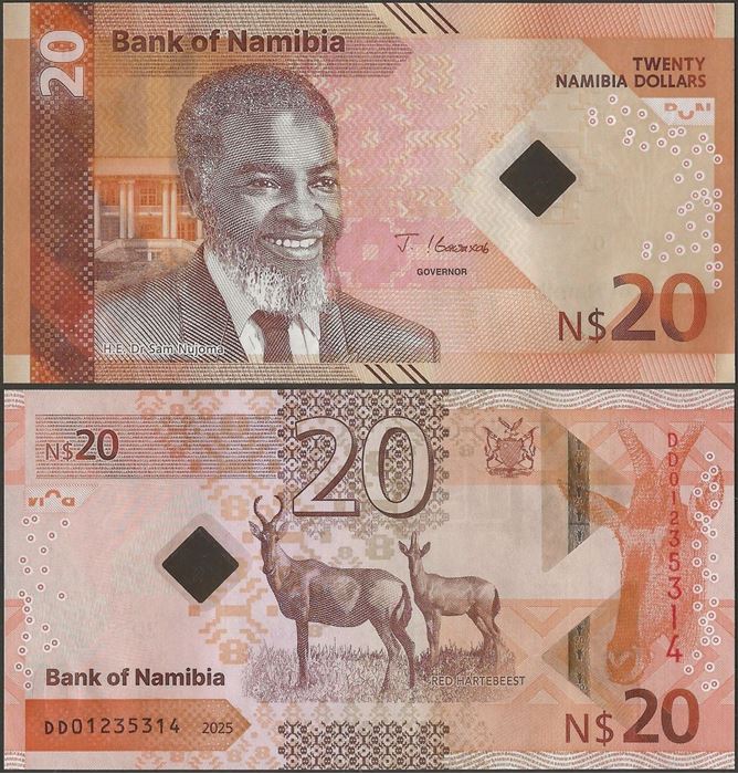 Picture of Namibia,Pw21,B221,20 Dollars,2025