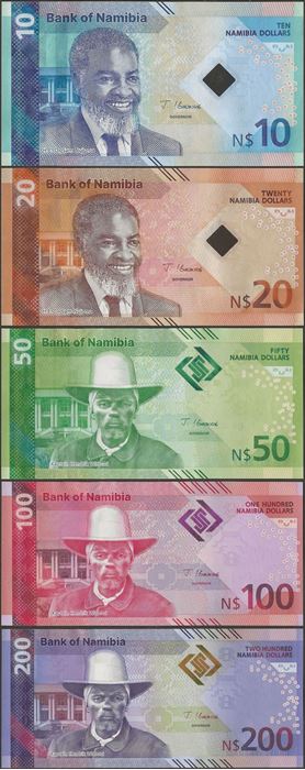 Picture of Namibia,5 SET,Pw20-24,B220-B224,5 to 200 Dollars,2025 