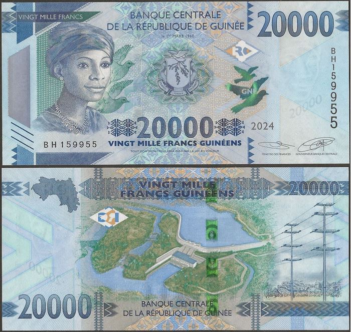 Picture of Guinea,P50,B344c, 20000 Francs,2024