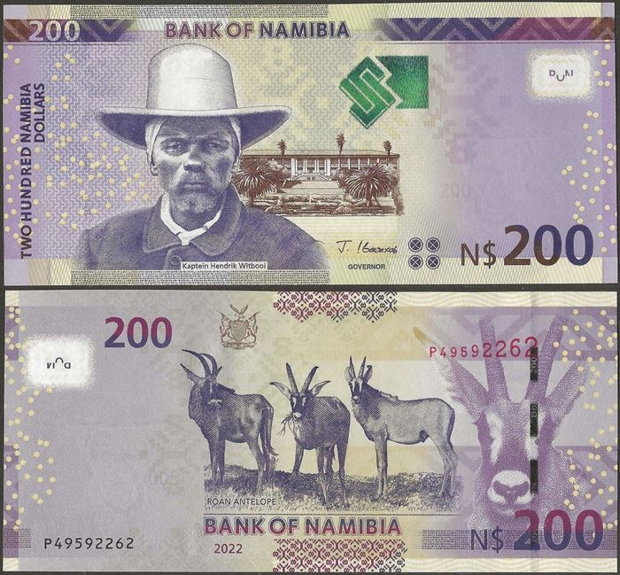 Picture of Namibia,P15d,B213d,200 Dollars,2022