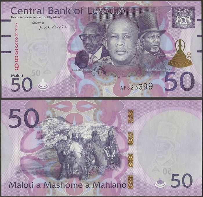 Picture of Lesotho,P28,B229b,50 Maloti,2024