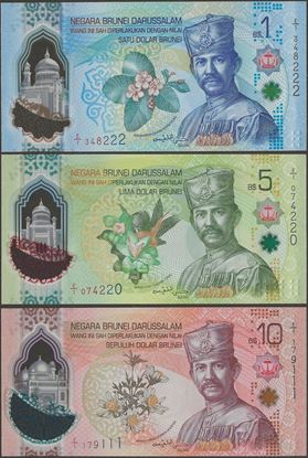 Picture of Brunei,3 Note Set,P41-P43,1 to 10 Ringitt,2024