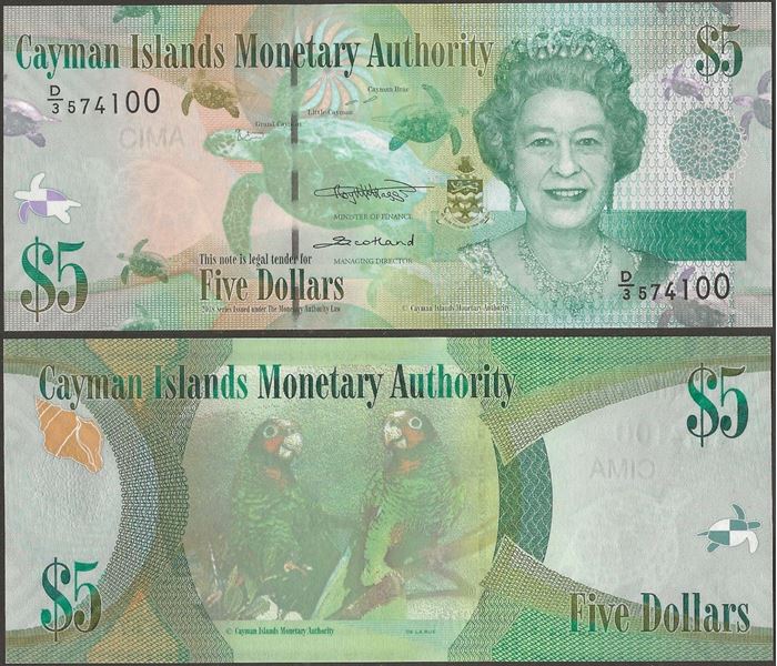 Picture of Cayman Islands,P39c,B219c,5 Dollar,D/3