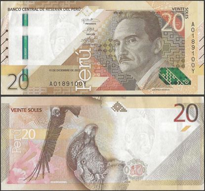 Picture of Peru,P197b,B538b,20 Soles,2022