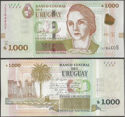 Picture of Uruguay,P98,B557c,1000 Pesos Uruguayos,2021
