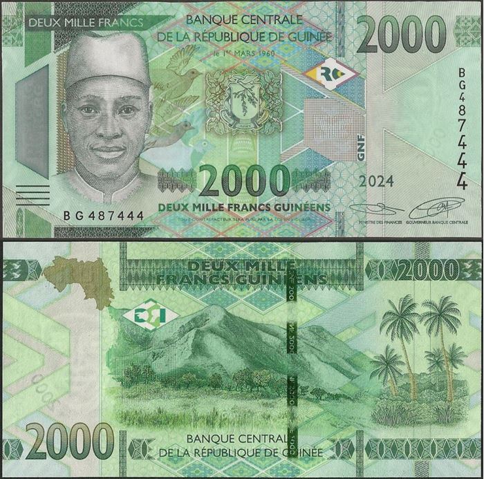 Picture of Guinea,P48Ac,B342c,2000 Francs,2024