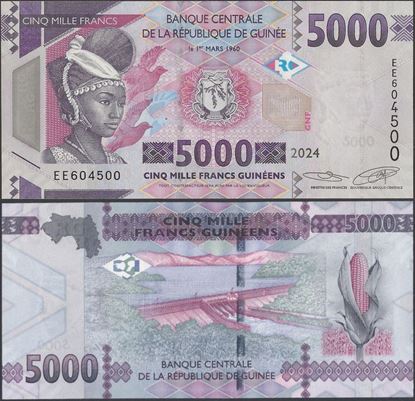 Picture of Guinea,P49e,B340e,5000 Francs,2024