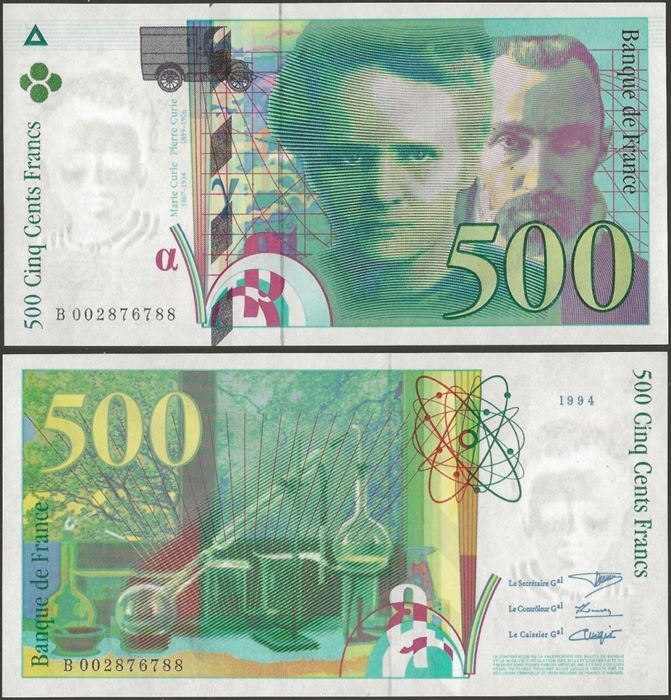 Picture of France,P160a,B1020a,500 Francs,1994