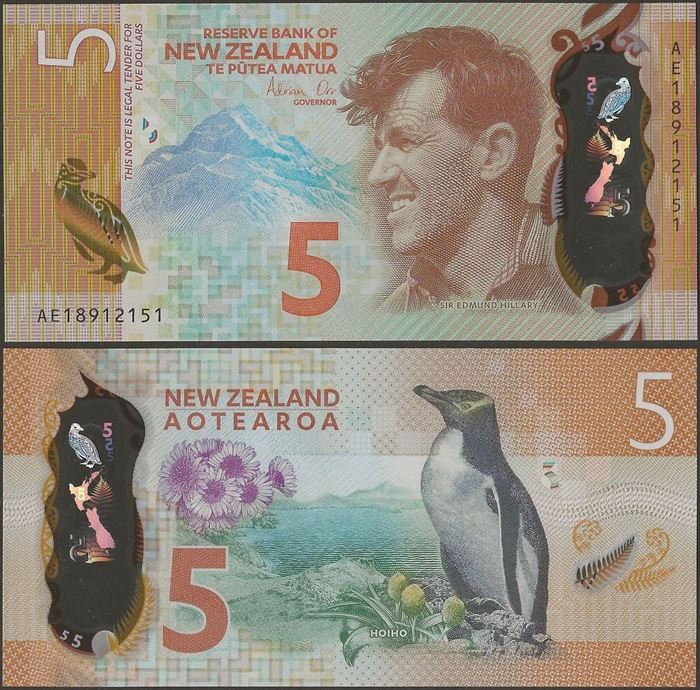 Picture of New Zealand,P191b,B137b,5 Dollars,2018