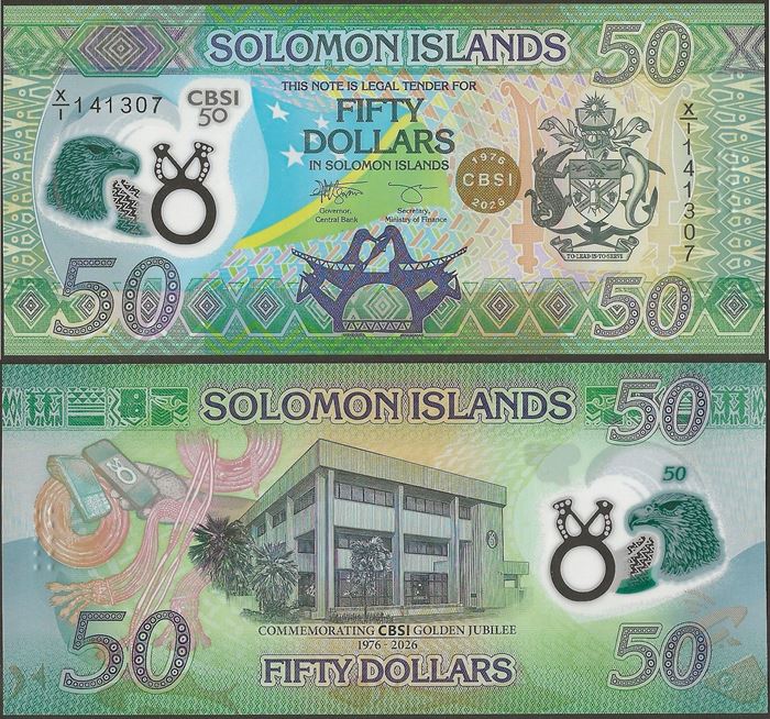 Picture of Solomon Islands,P40z,B230az,50 Dollars,2026,Comm,Replacement
