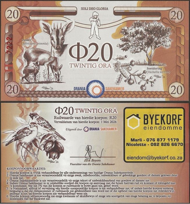 Picture of Orania,Series H,20 Ora,2023-2026