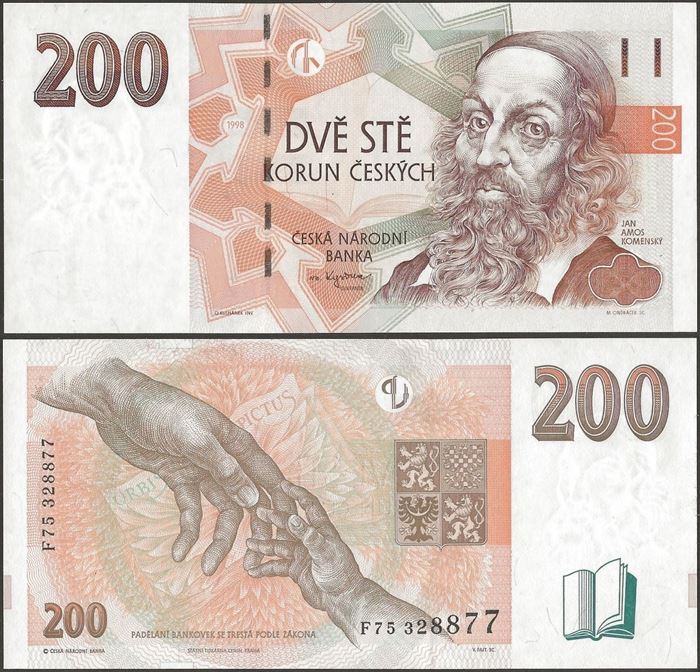 Picture of Czech Rep,P19a,B118a,200 Korun,1998