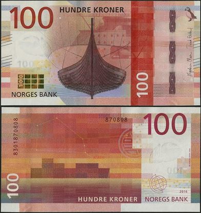Picture of Norway,P54,B658,100 Kroner,2016