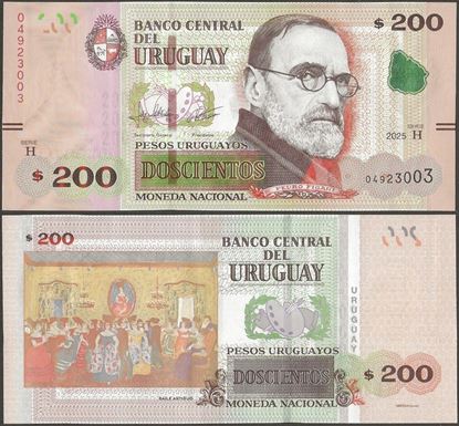Picture of Uruguay,P96c,B555c,200 Pesos Uruguayos,2025