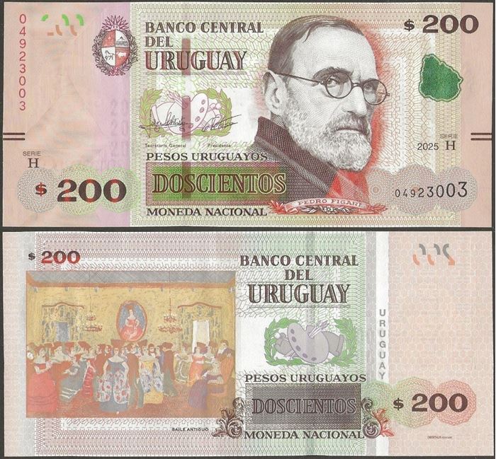 Picture of Uruguay,P96c,B555c,200 Pesos Uruguayos,2025